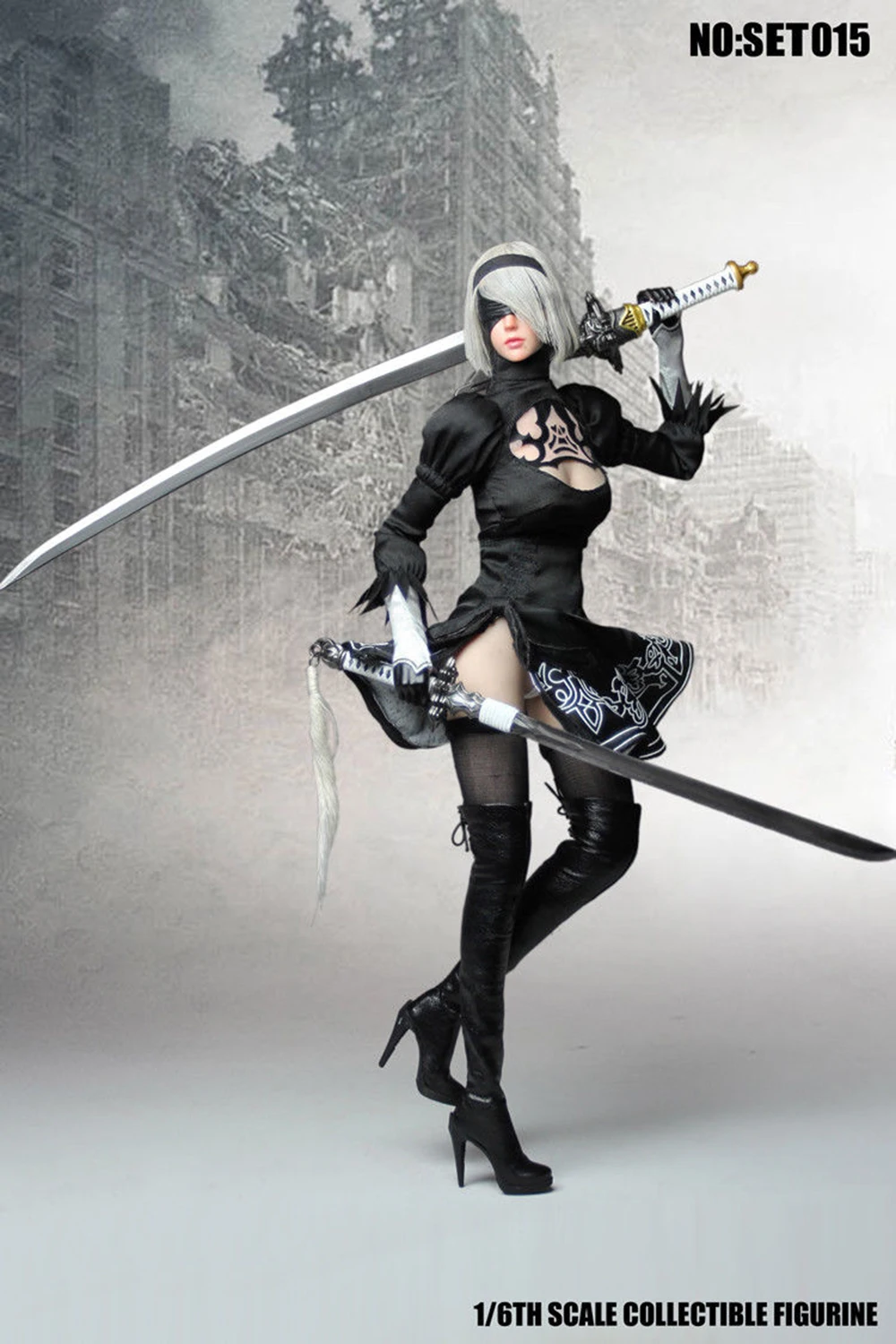 Йорга № 2 Тип в игра фигурка 2B 1/6 Косплей Набор 015 NieR 2B Йорга комплекты одежды 2 девушки фигурка с маской игрушка Коллекционная без тела