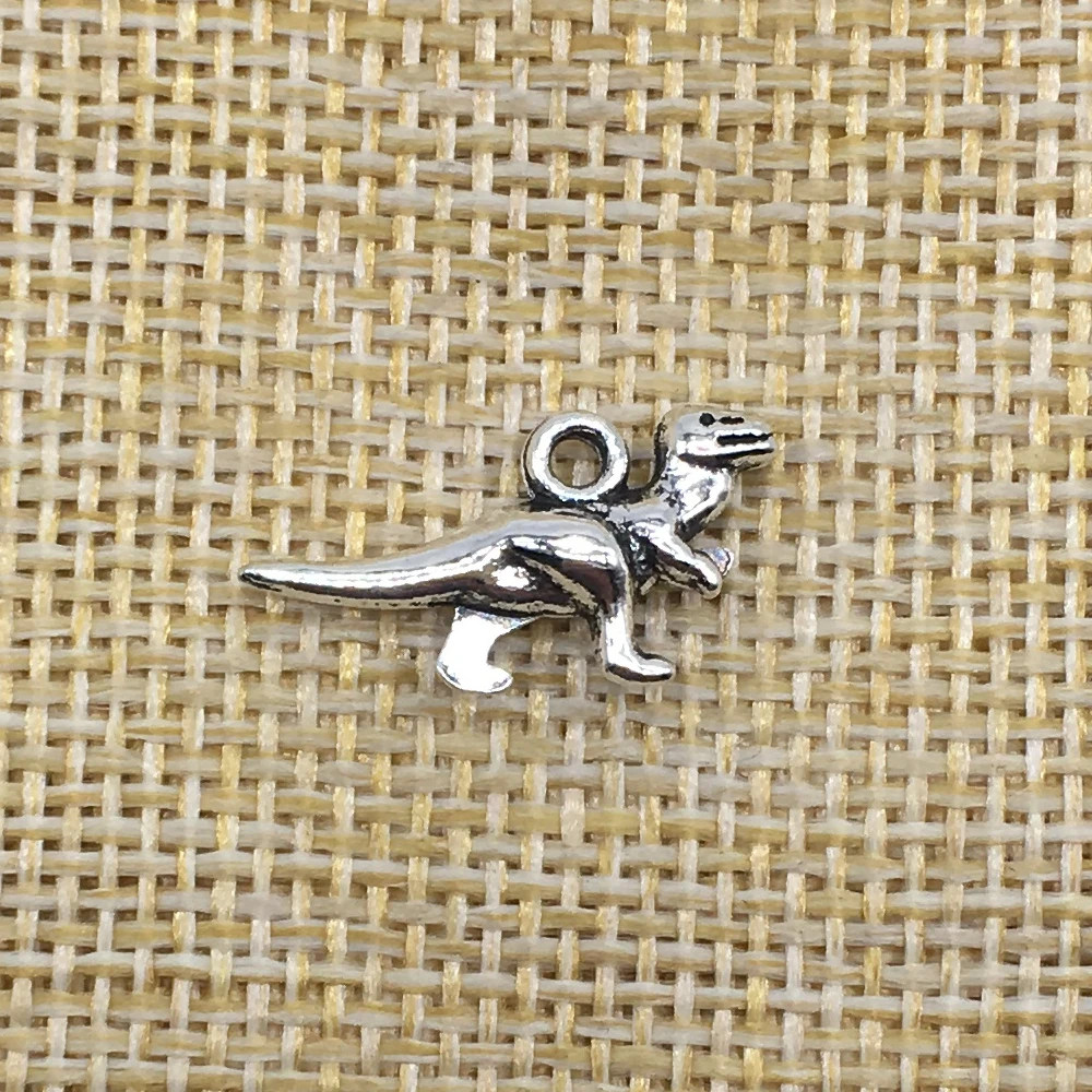 50Pcs Dinosaur Charms Antique Silver Color DIY Jewelry Making Handmade
