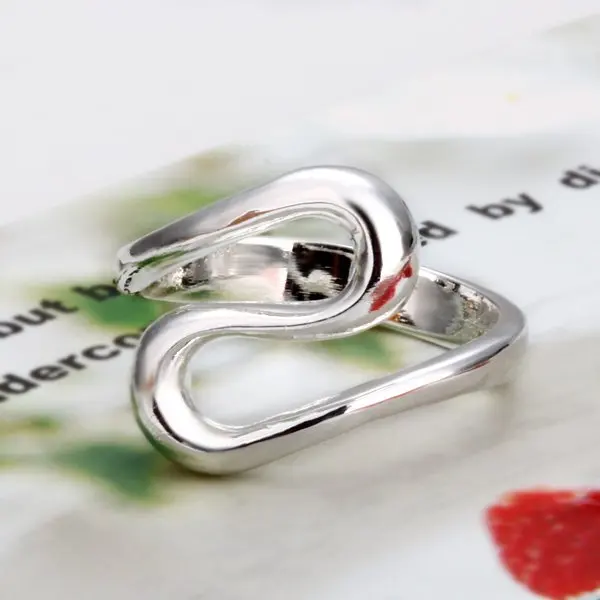 Free Shipping! R112 8 silver plated letter "S"shaped ring,Fashion Ring