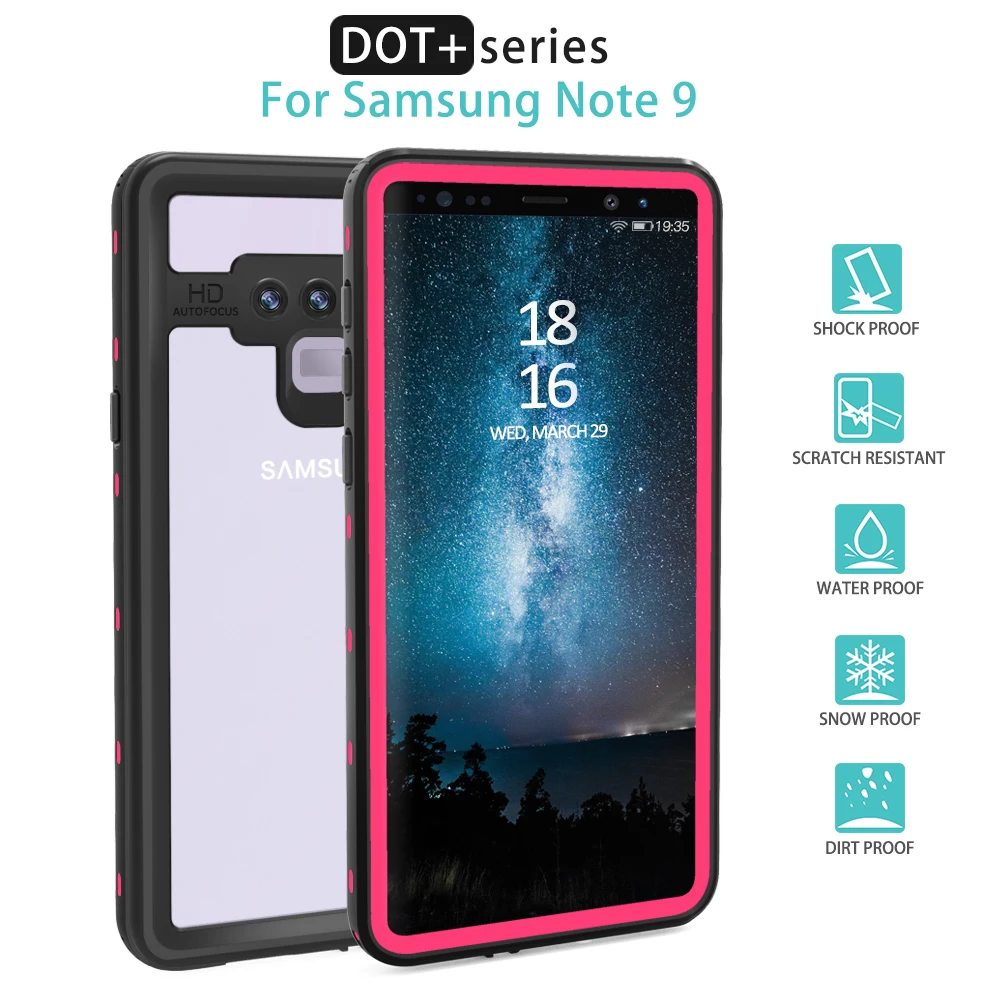IP68 Водонепроницаемый чехол для samsung S10e S10 S9 S8 Plus подводный дайвинг водонепроницаемый чехол для телефона для samsung Galaxy Note 9 8 - Цвет: Розово-красный