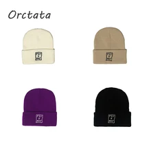 Унисекс с вышивкой вязаная шапочка шляпа Кепки Для женщин Для мужчин Демисезонный твердого хип-хоп классический на весну и зиму теплый вязаный Лыжная шапочка Hat