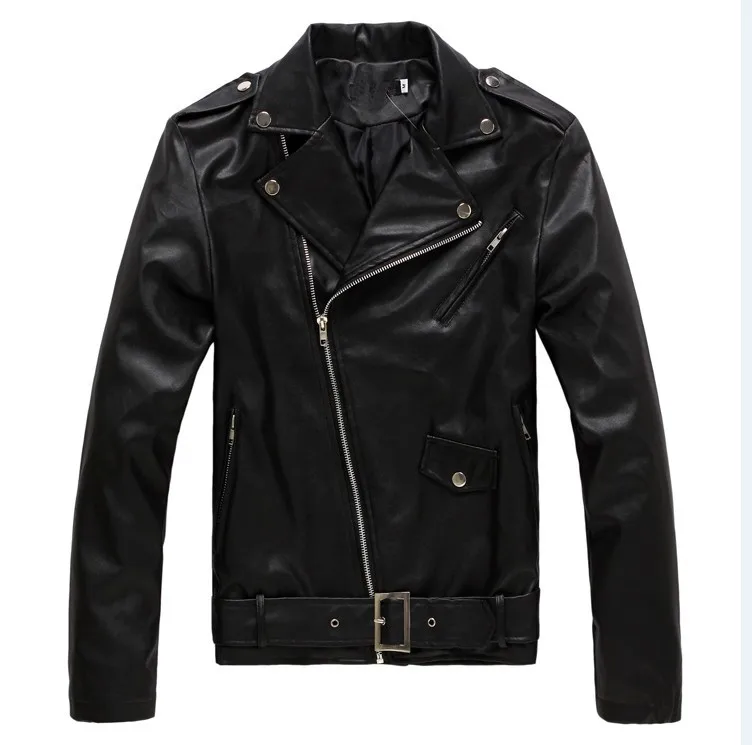 Erkek Pop ler Yak kl Moda PU Deri Ceket Erkekler Kat Mens Faux K rk 