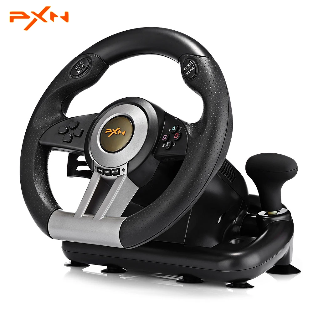 PXN V3II Racing Game Steering Wheel with Foldable Pedal Game Controller