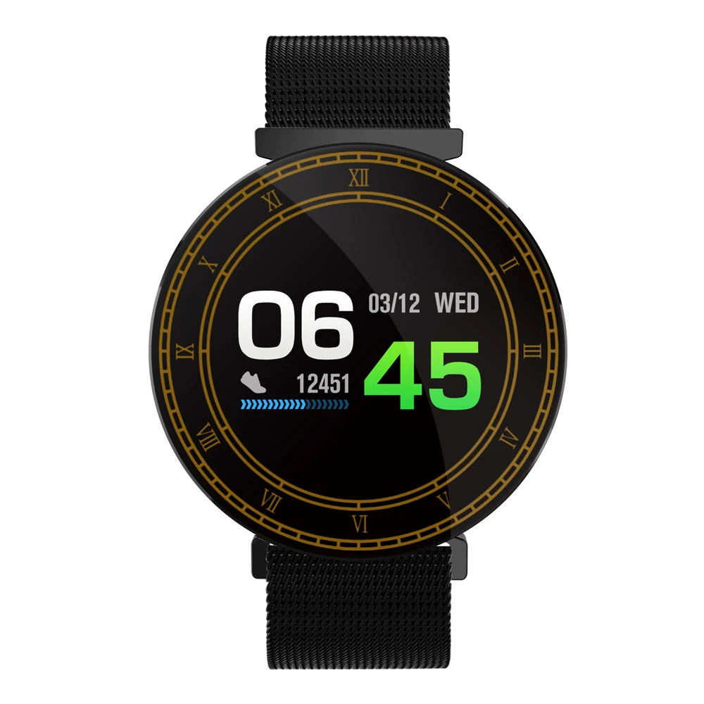 

FIZILI H1 Bluetooth Smart Watch Blood Pressure Heart Rate Monitor Waterproof Fitness Tracking Stainless Steel Mesh Smart Watches