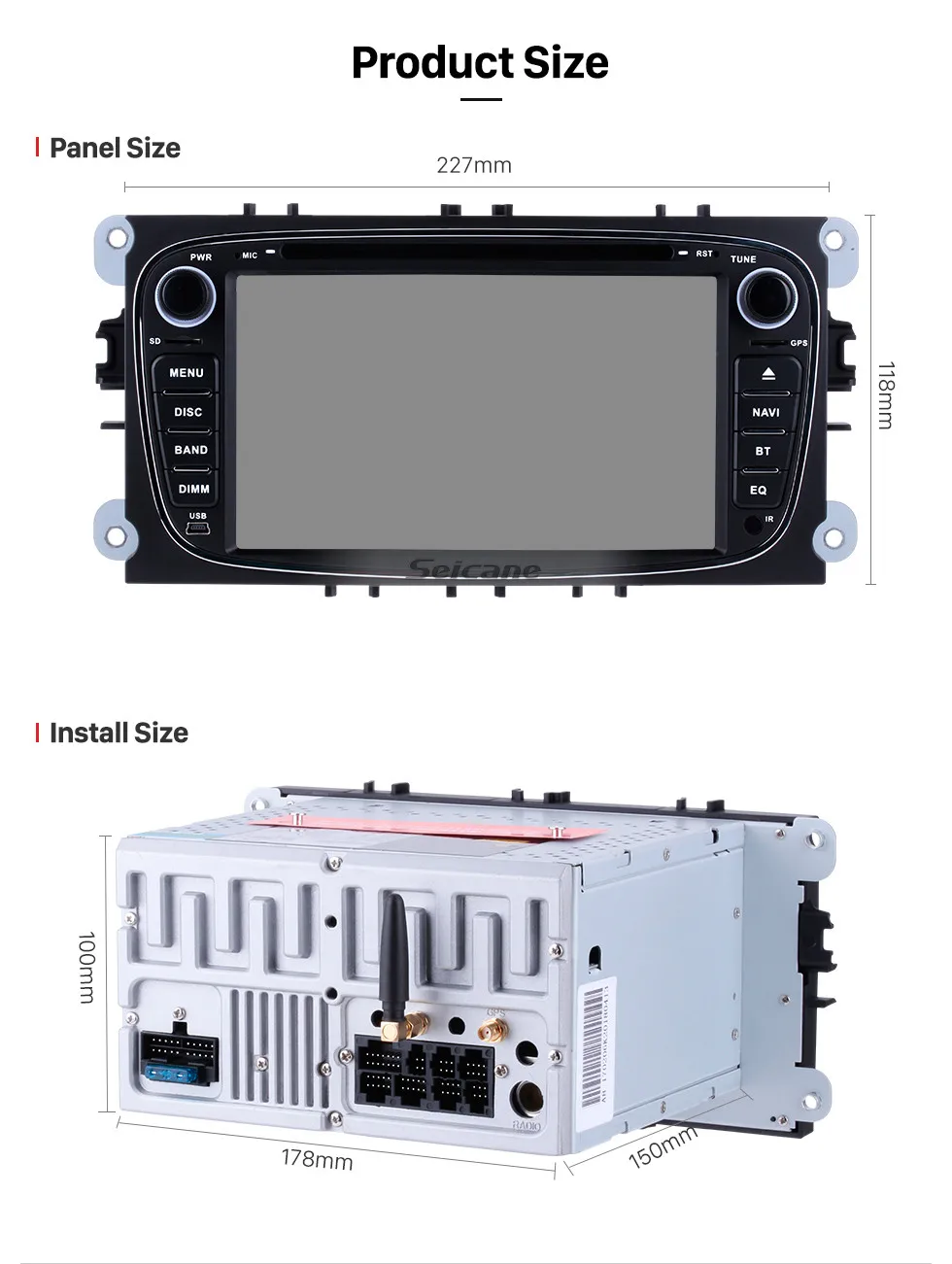 Clearance Seicane 2Din Android 8.0 7" Car Radio GPS Multimedia Player Head Unit For Ford Focus TRANSIT CONNECT MONDEO S-max 25