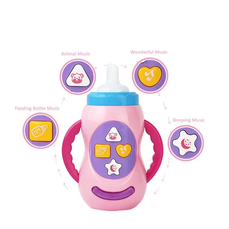 Детские Игрушки для раннего развития детей забавная Моделирование Baby Doll Вспышка Музыка для малышей с принтом в виде бутылки для технологических музыкальные бутылки L1