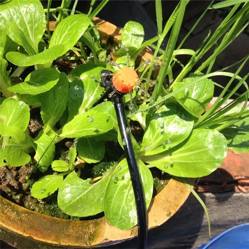 DIY Adjustable Size Micro Drip Irrigation System Plant Self Watering Outdoor Garden Hose Kits Tool 8m+ 8 Drop Head