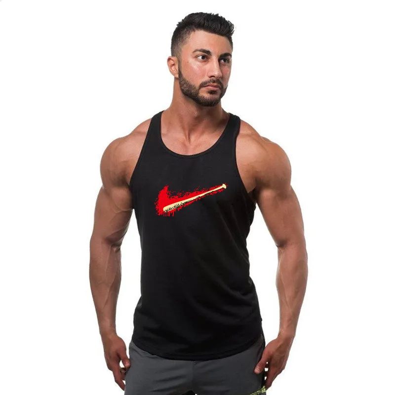 

fashion brand Bodybuilding Tank Top Men Stringer Singlet Fitness Sleeveless Undershirt Muscle Vest Cotton Shirt Racerback