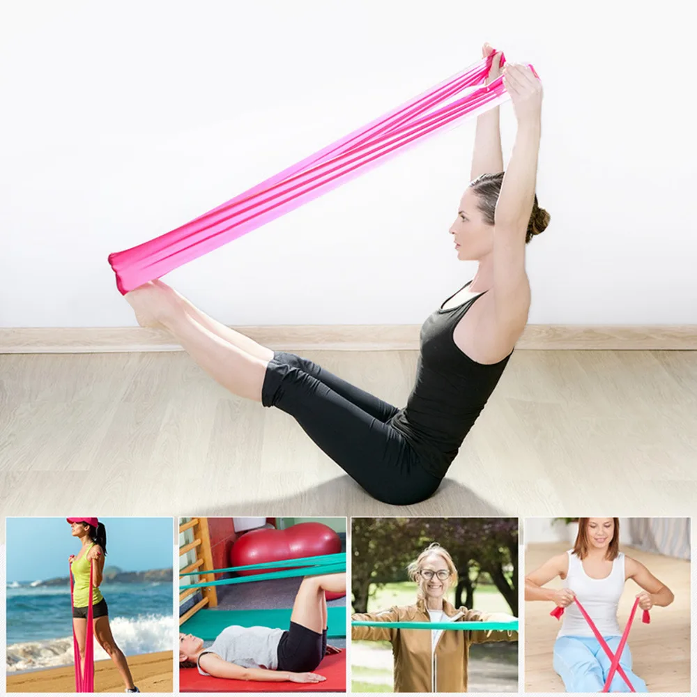Hewolf Pilates Rubber Stretch Resistance Band 1.2m Arm Back Body