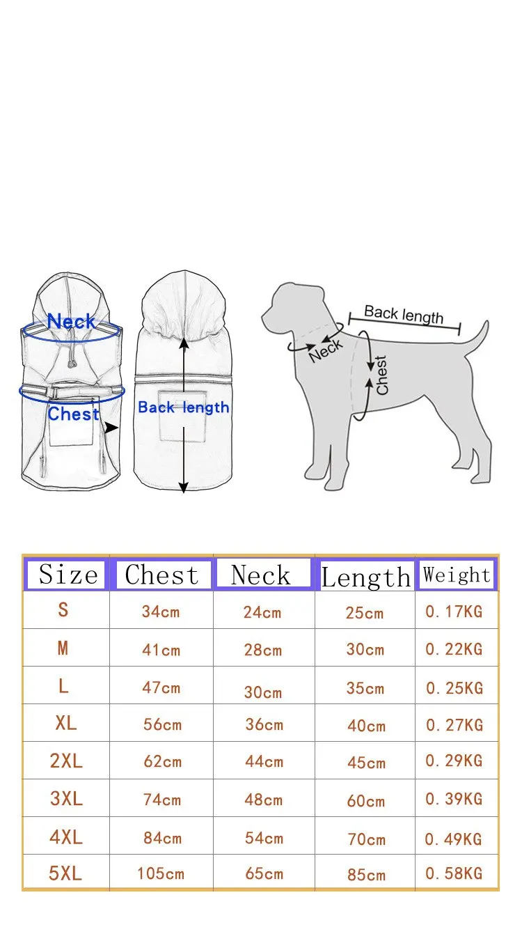 Водонепроницаемый дождевик для собак, светоотражающий дождевик для собак, дождевик, комбинезоны для собак, пончо, одежда для маленьких, средних и больших питомцев