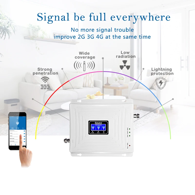 lintratek репитер GSM 2G 3G 4G усилитель сотовой связи 900 1800 2100 для россии ретранслятор