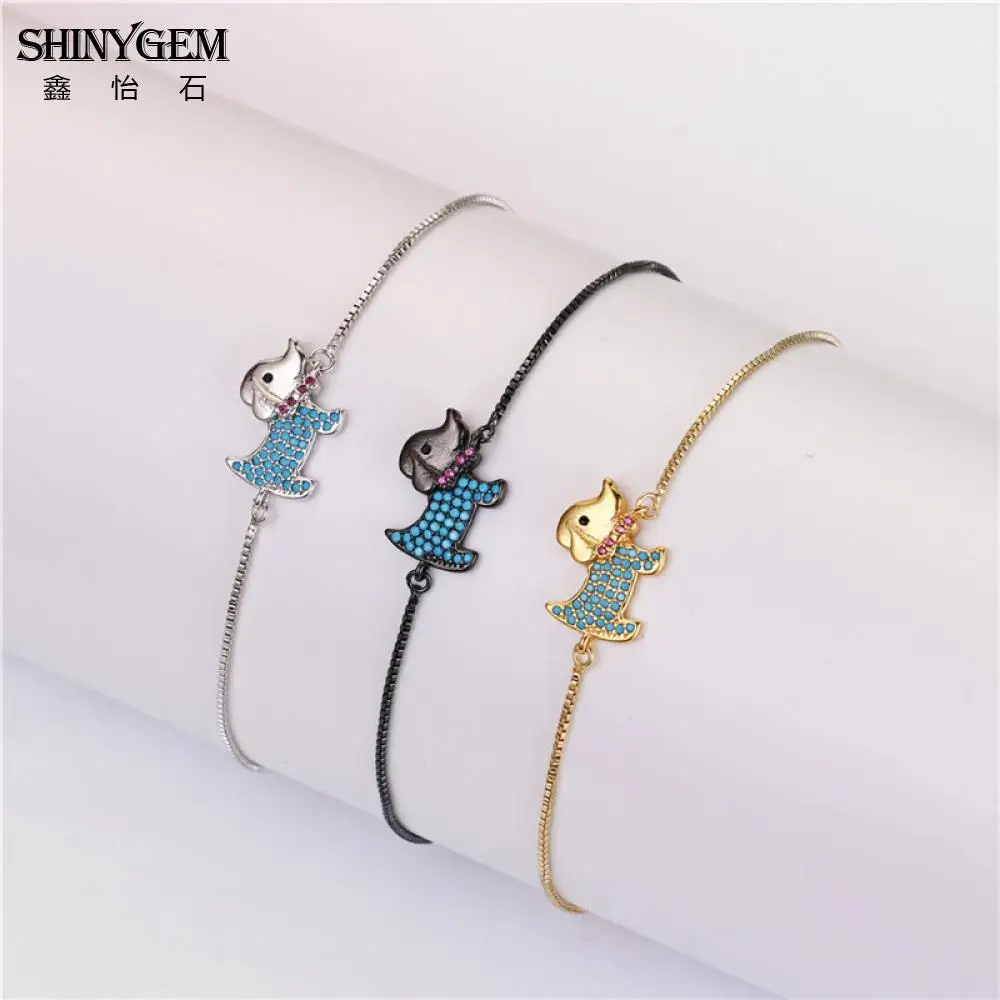 ShinyGem Милые Браслеты Собака для Для женщин микро проложить синий браслеты со