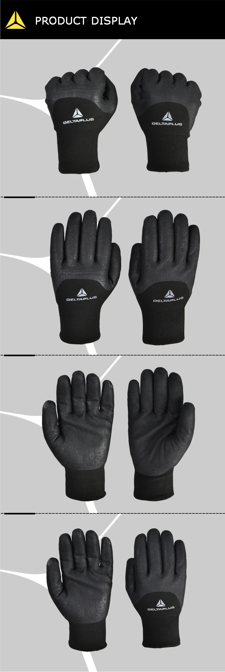 DELTA PLUS нитриловые низкотемпературные теплые перчатки зимние теплые износостойкие рабочие перчатки для езды на лыжах ветрозащитные защитные перчатки
