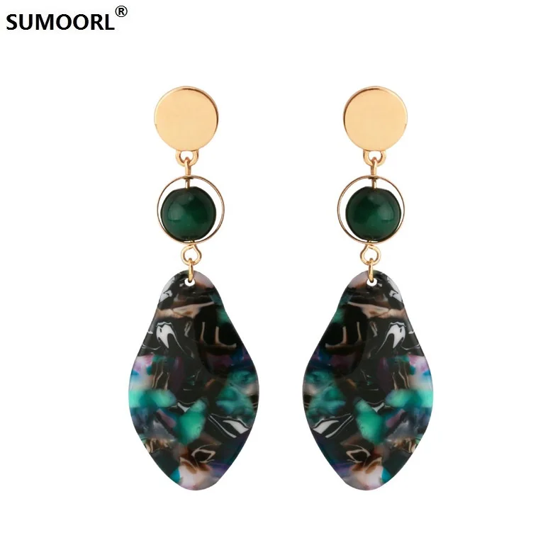 SUMOORL New Fashion Charming Earrings Printed Resin Exaggerated for Women | Украшения и аксессуары