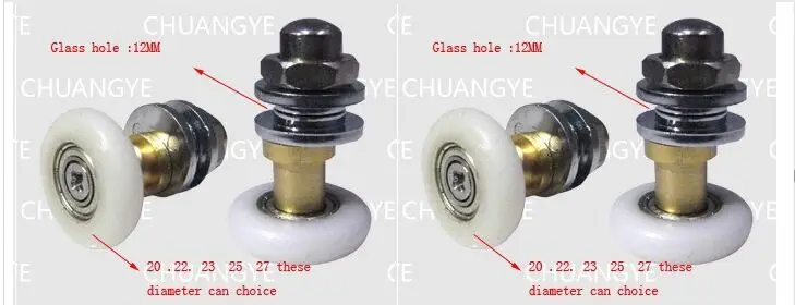 8 шт латунные одиночные эксцентричные ролики для душевой двери, колеса для душевой кабины 4-6 мм