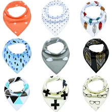 Модная одежда для новорожденных из органического хлопка, одежда для мальчиков и девочек, полосатый слюнявчик, гоночный бандана-нагрудник шарф для малышей, младенцев