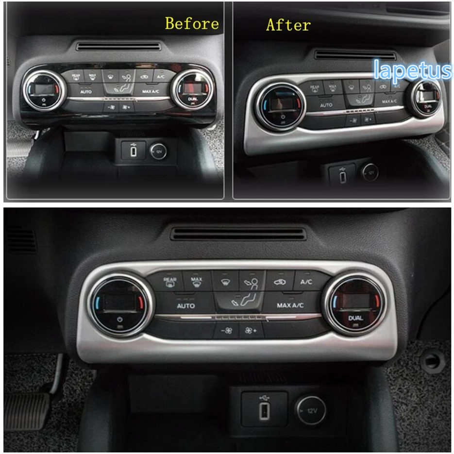 

Lapetus Central Air Conditioning Control Panel Decoration Frame Cover Trim ABS Fit For Ford Focus 2019 Matte Carbon Fiber Look