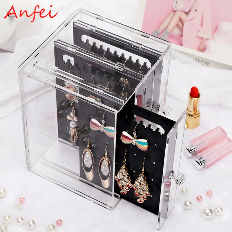 Earrings Box Earrings Display Acrylic Jewelry Display Box Earrings Organizer Drawer Clear Rings Holder Jewelry Organizer C220 Jewelry Packaging