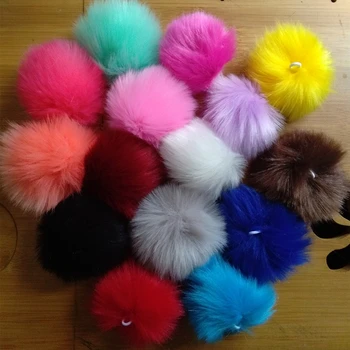 

15 color 6cm Colorful Cute Faux Rabbit Fox fur Pompon Pendant DIY Handmade Fashion jewelry accessories 100 pcs/pack