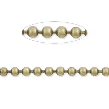 

25 Meters Top Quality Bronze Ball Chain, 1.5mm Handmade Metal Bead Chains for Jewelry Making