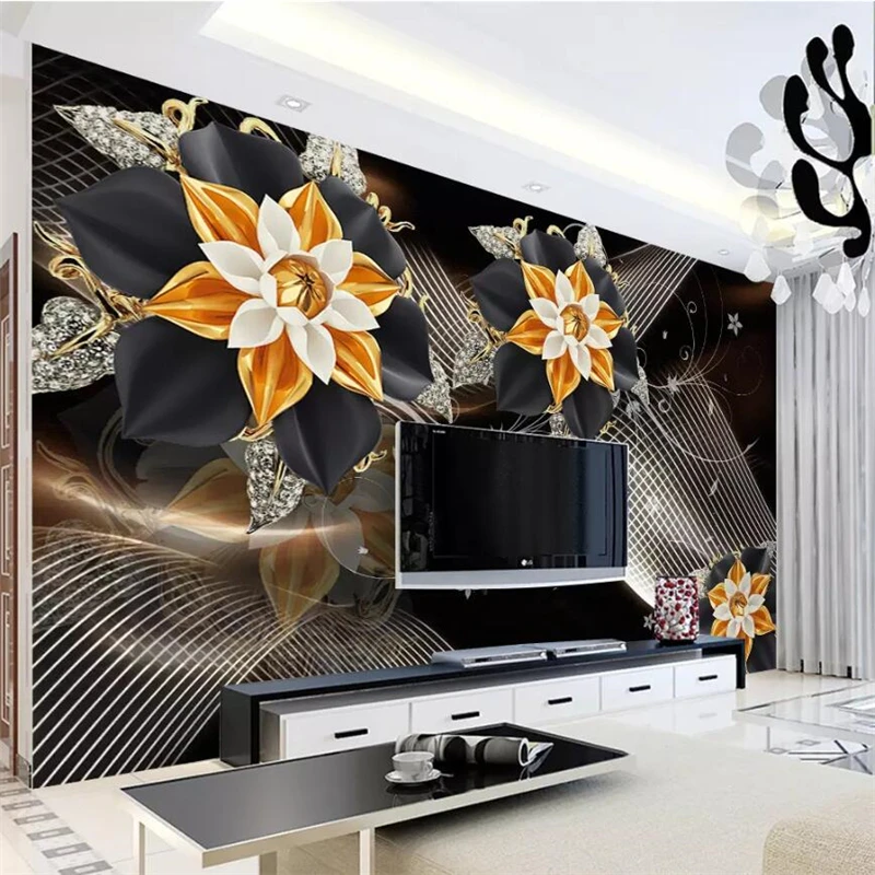 beibehang Wallpaper custom large high end new Chinese modern jewelry