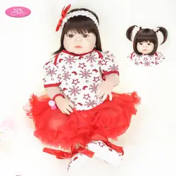 NPK 55 см Настоящее Reborn Baby Doll полный силиконовый для девочек для ванной игрушки Реалистичные Младенцы новорожденная Принцесса Мода куклы Menina
