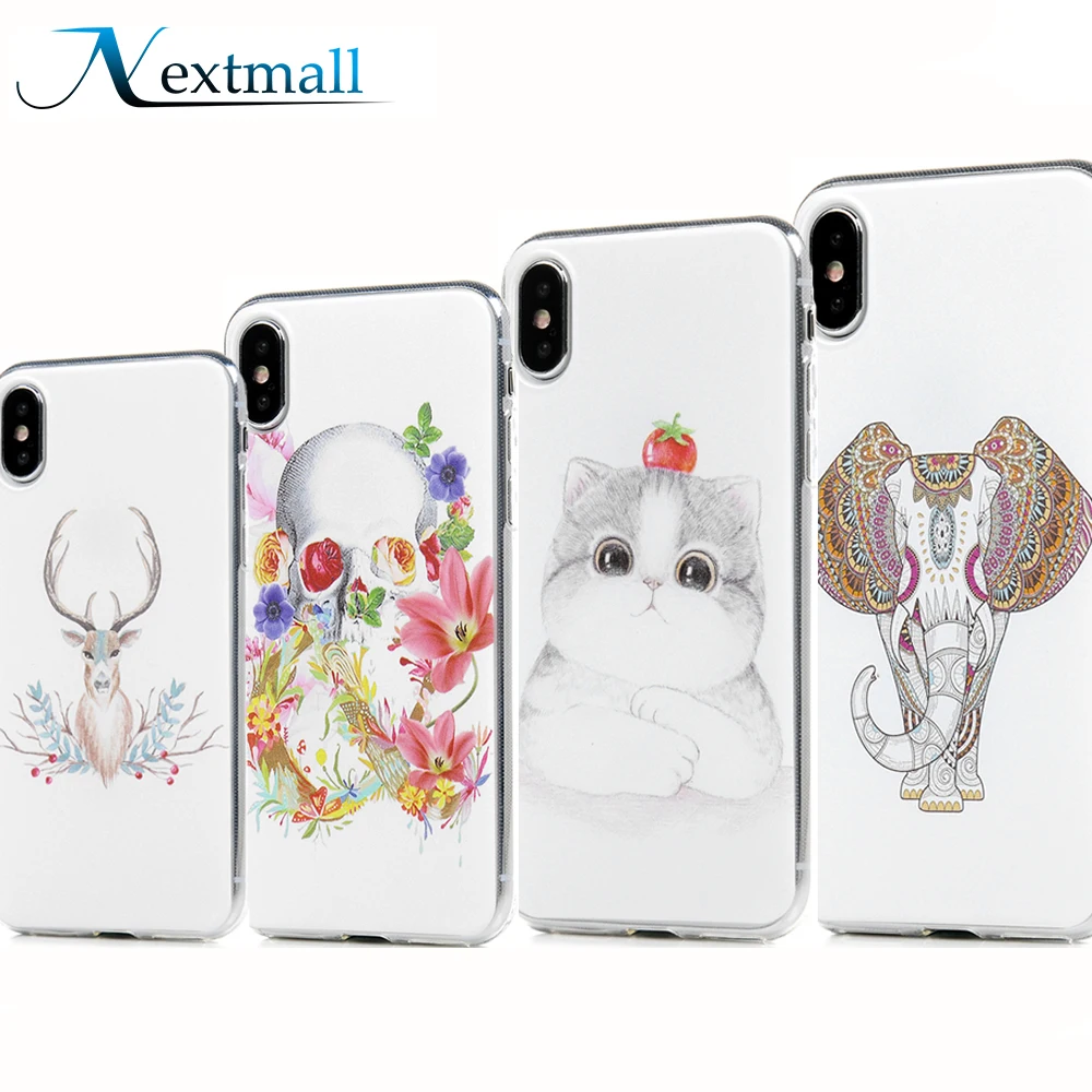 Phone Cases Cute Animals Cats Elephant Flower Skull Back