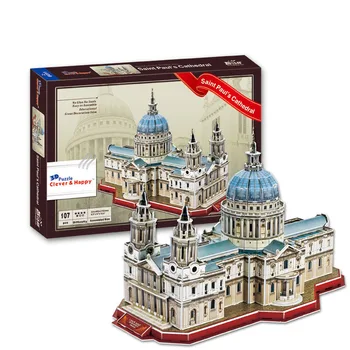 

Candice guo 3D puzzle DIY toy paper building model assemble hand work game saint paul's cathedral UK London church kid gift 1pc