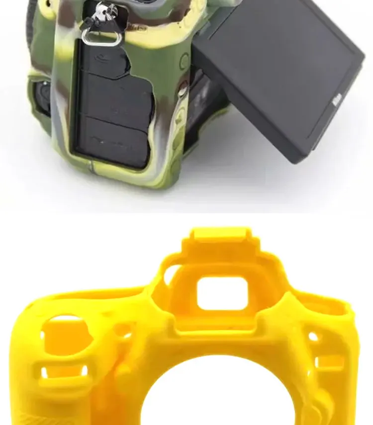 Силиконовые Камера кожного покрова для Nikon D750/D5500/D5600/D7100/D7200/D610/D600/D5100/D5200/D7500/D3400 мягкие резиновые Камера чехол сумка