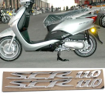 

SCR 110 Motorcycle Emblem Badge Silver sticker For classic Moto Modified decal