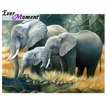 

Ever Moment Diamond Painting Elephants Nature Picture Mosaic Full Square Drill Diamond Embroidery Cross Stitch Home Decor S2F693