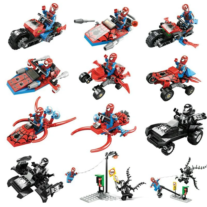 

Legoings 12pcs/lot Marvel Venom Carnage The Avengers Spiderman Building Blocks Toys For Children