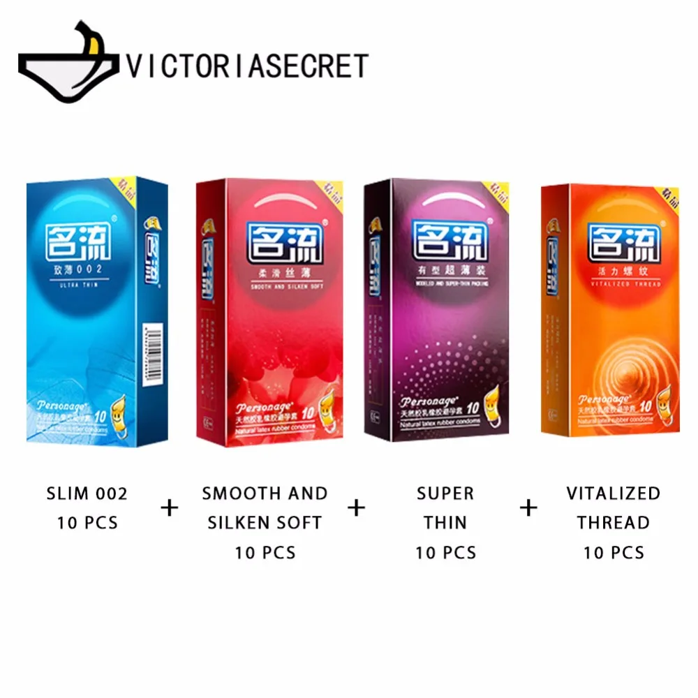 40 Pcs 4 Types Penis Condoms G spot Delay Ejaculation Condoms Cock Ring Erotic Penis Sleeve Sex Toy for Men Sex Products Dildo