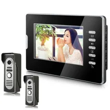 Two Waterproof Camera with 7 Inch Color TFT LCD Video Door Phone Intercom System