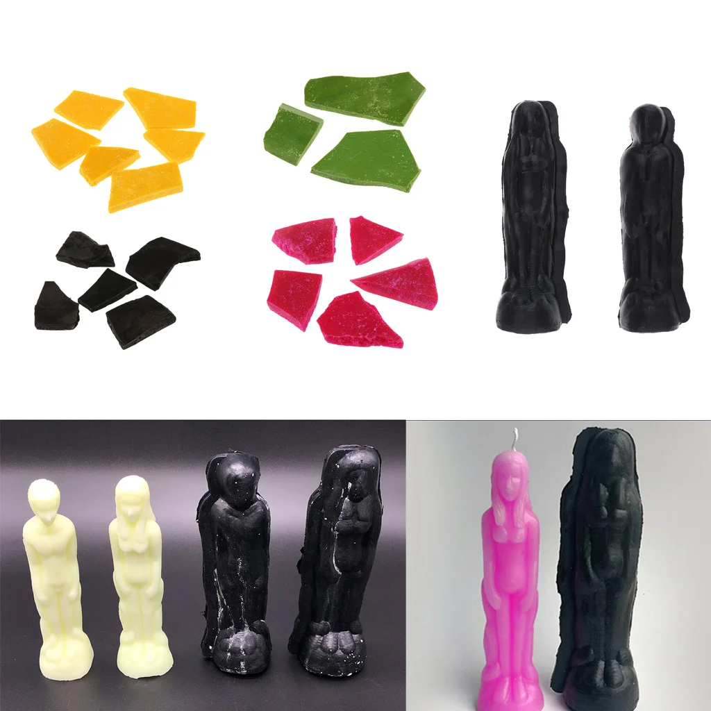 Men Female Shape Candle Mould Mold With 20g Candle Dyes For Candle Making