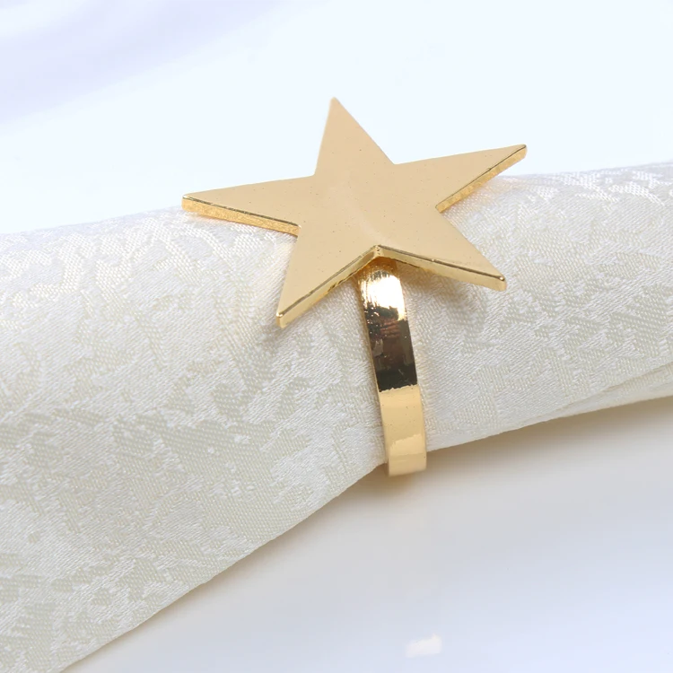 4 X золотые салфетки со звездами кольцо металлическая для салфеток Держатель для свадьбы Отель ужин вечерние украшения
