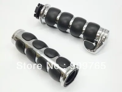 

1" Chrome Rubber Handlebar Hand Grips For Suzuki Volusia Boulevard Marauder Intruder LC C109R C50 C90 M109R M50 S40 VL1500 800