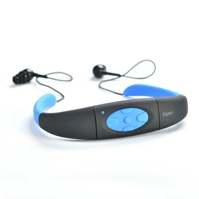 KYK-168 Водонепроницаемый 4/8GB MP3 подводный музыкальный плеер стерео Bluetooth наушники кабель адаптер iphone аудио кабель для плавания спортивные - Цвет: Blue 4G