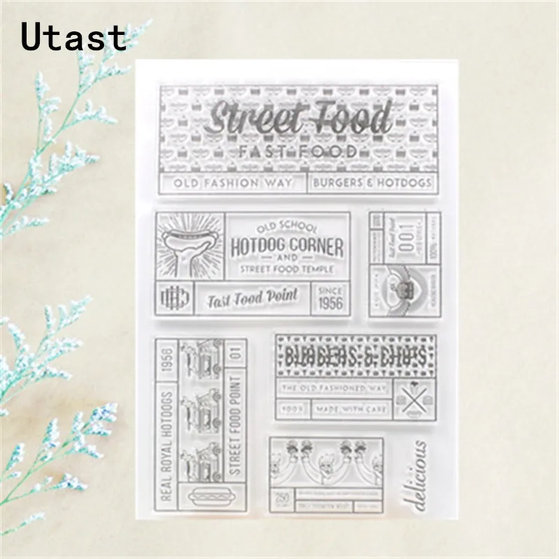 Street Food Hotdog Clear Silicone Stamps /Transparent Rubber Stamp for DIY Scrapbooking /Photo Album Decorative Craft Making | Дом и сад