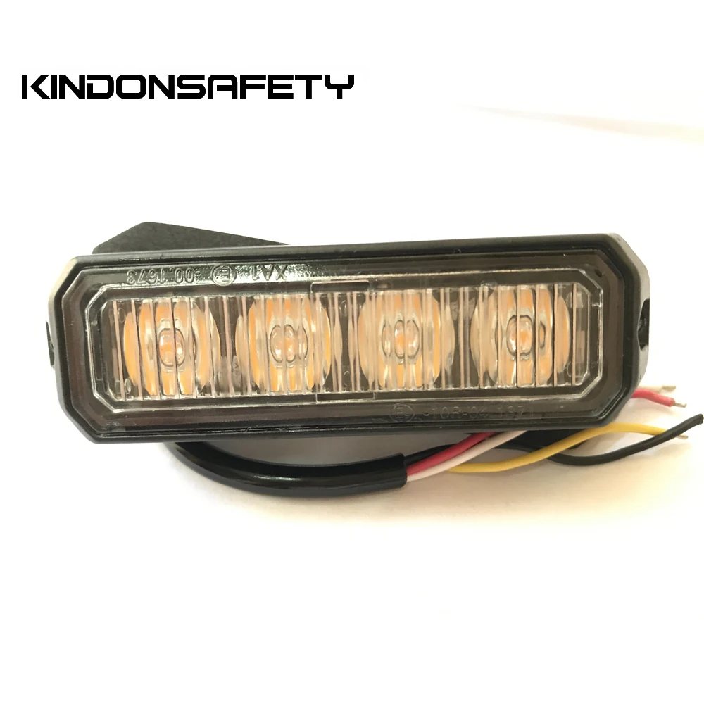 

50pcs Free shipping! ECE R65 approved 3W car LED strobelight, lighthead, surface mount grille, 14 flash patterns, multivolt