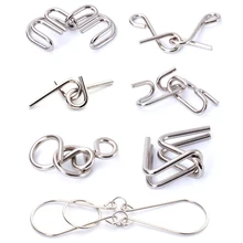 Surwish 7Pcs Intelligence Buckle China Traditional Puzzle Baguenaudier Chinese Rings