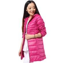 Зимние новые женские ультра легкий Плюс Размер 6xl с капюшоном Повседневная пуховая куртка Chaqueta de Invierno las Mujeres qh1252