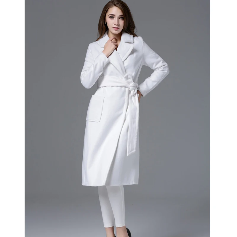 

Savabien Women Coats and Jackets Elgeant Winter White Wool Coat Lapel Long Sleeve Oversized Wool Jacket Female Runway Streetwear