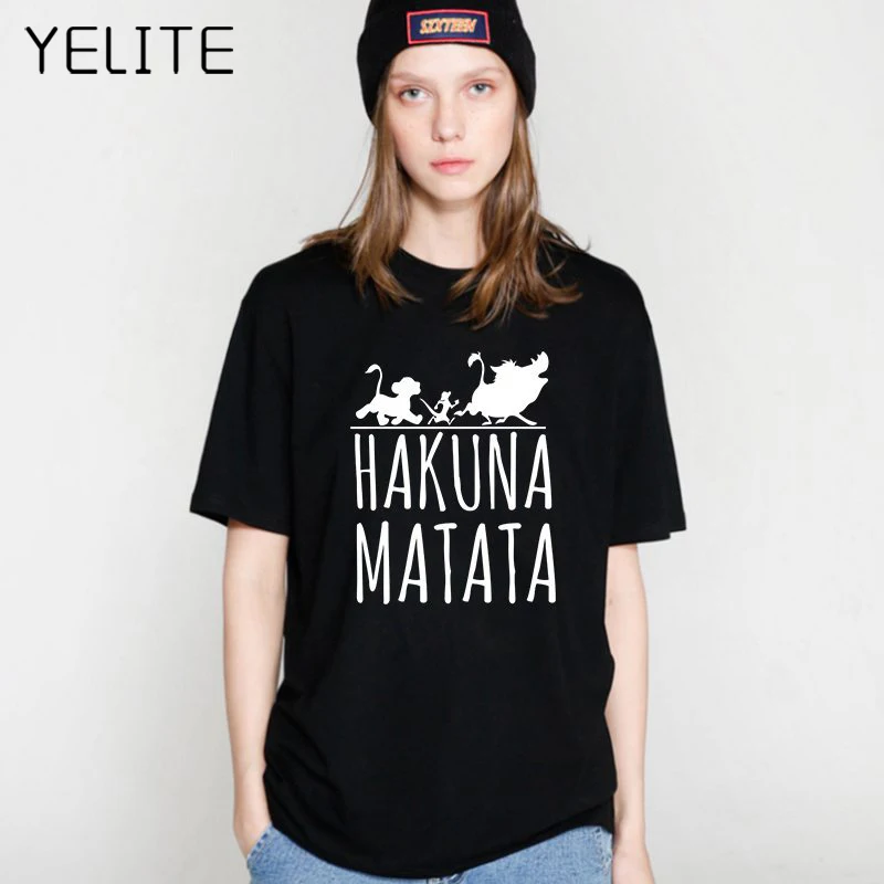 YELITE женская футболка с принтом Король Лев для женщин Повседневная старшего