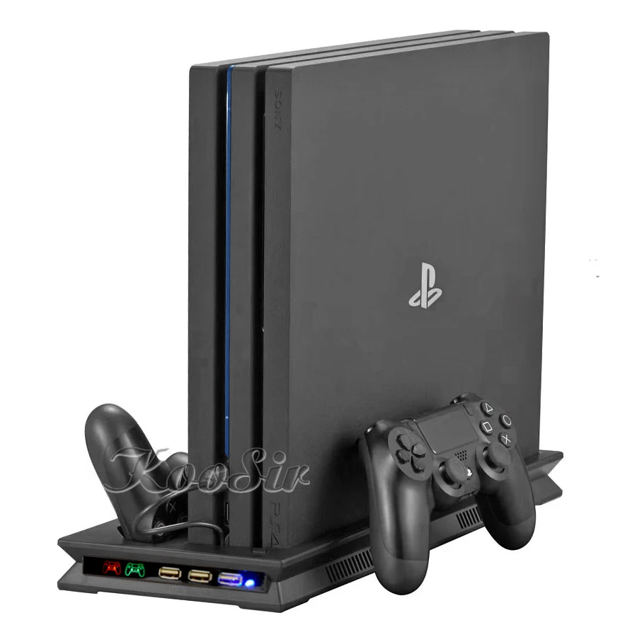 Подставка для консоли PS4 Slim Pro 2 в 1 охлаждающий вентилятор с зарядным устройством
