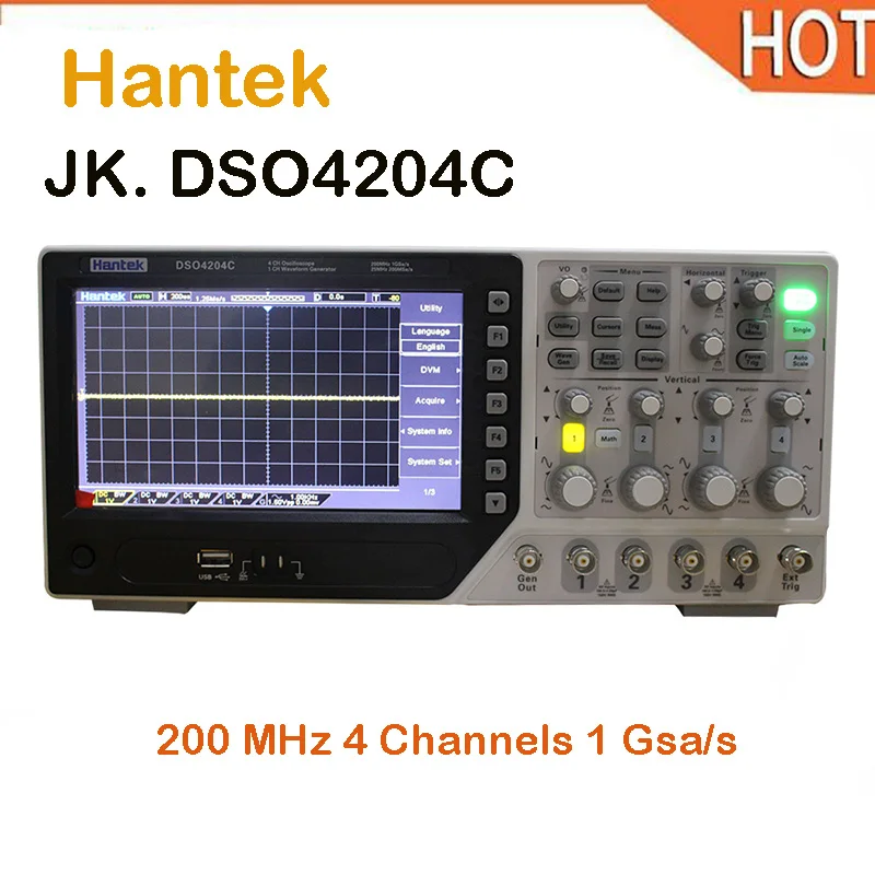 

Hantek DSO4204C Digital Oscilloscope 200MHz bandwidth 4 Channels PC USB LCD Portable Osciloscopio Portatil Electrical Tools