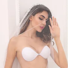 Sexy Women Shell Strapless Bra Backless Underwear Self-Adhesive Silicone Nipple Breast Pasties Bras Wedding Party Push Up Bra
