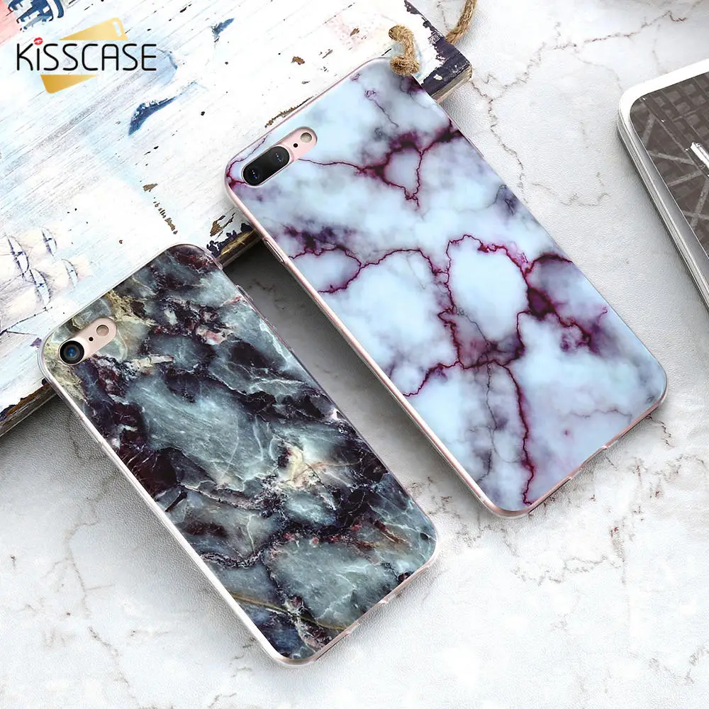 KISSCASE Marble Patterned Cases For iPhone 6S 6 7 8 Plus Cover Retro Soft TPU Phone Shell X 5S 5 SE Fundas Capa |