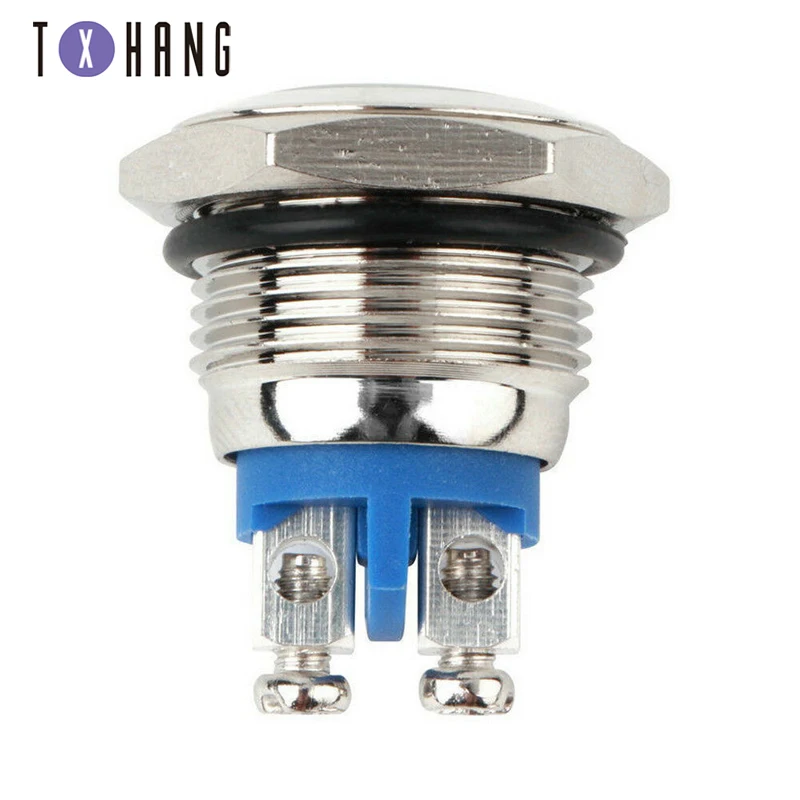 

16mm Momentary Brass Nickel Plated Metal Doorbell Bell Horn Power Push Button Switch Screw Car Auto Engine PC Power Start