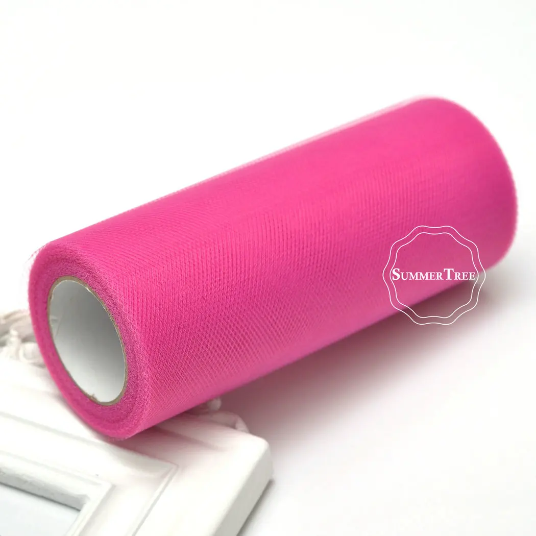 fuchsia 15 см x 22 м тюль рулон сетки органзы Лента в катушке стол пачка юбка Свадебная вечеринка подарок лук ручная работа, сделай сам, Ремесло Украшение - Цвет: fuchsia